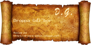 Droppa Gábor névjegykártya